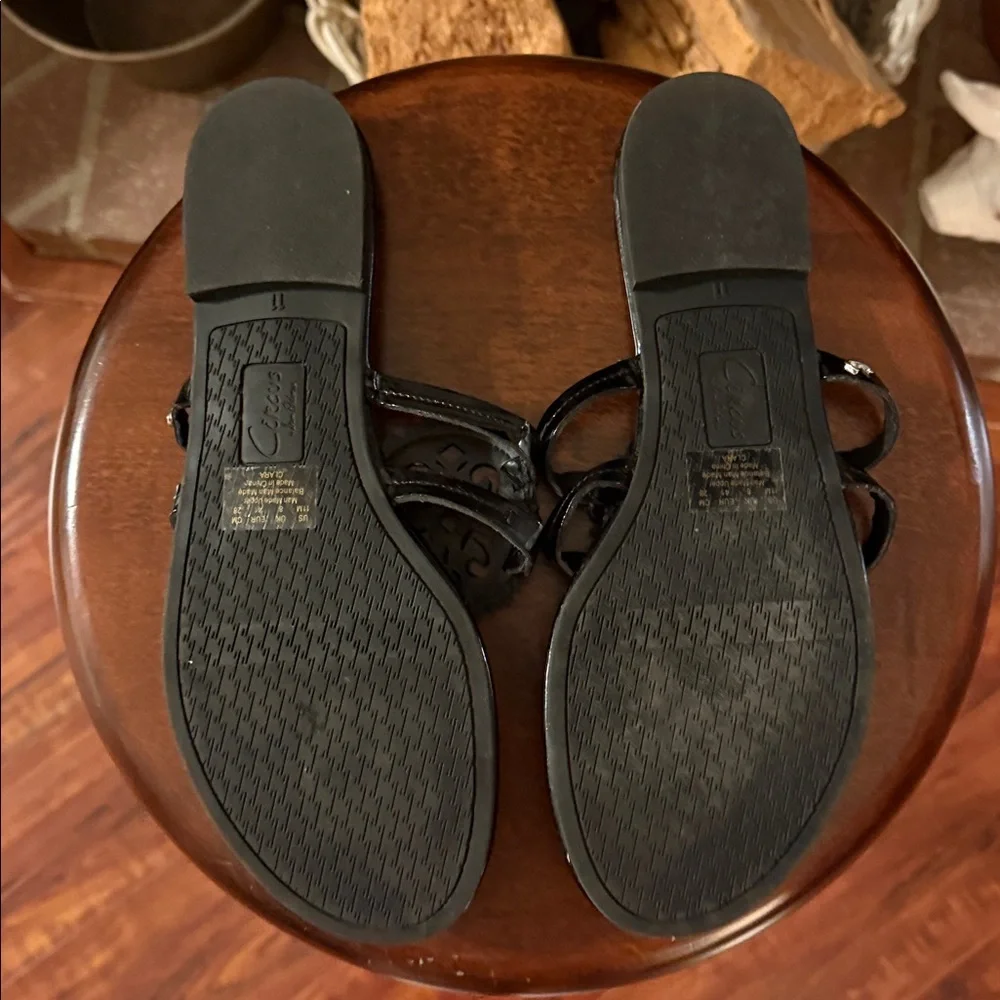 Circus by Sam Edelman Black Faux Patent Leather Sandals Like New Size 11 - Picture 7 of 9